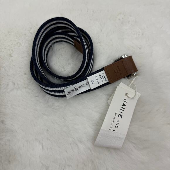 Janie and Jack Other - Janie & Jack Size 10‎ to 12  Navy & White Stripe Woven Belt NWT